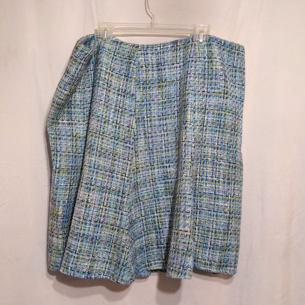 Dressbarn 22W Plaid Blue Skirt